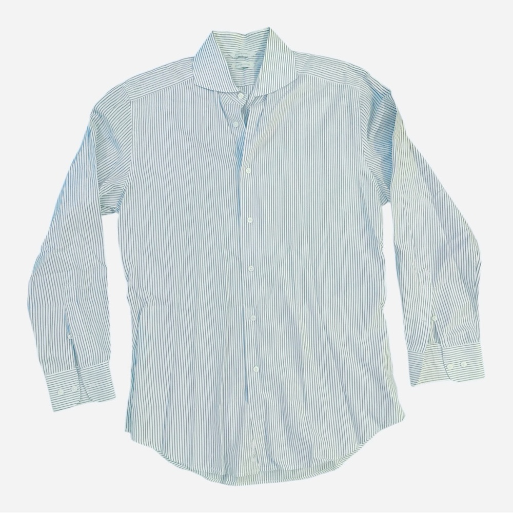 *SOLD* Suitsupply pencil blue and white striped Dress Shirt (39 / 15.5)